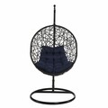 Leagan gradina/terasa Navy, Heinner, 96x61x118 cm, otel si poliester, negru/navy