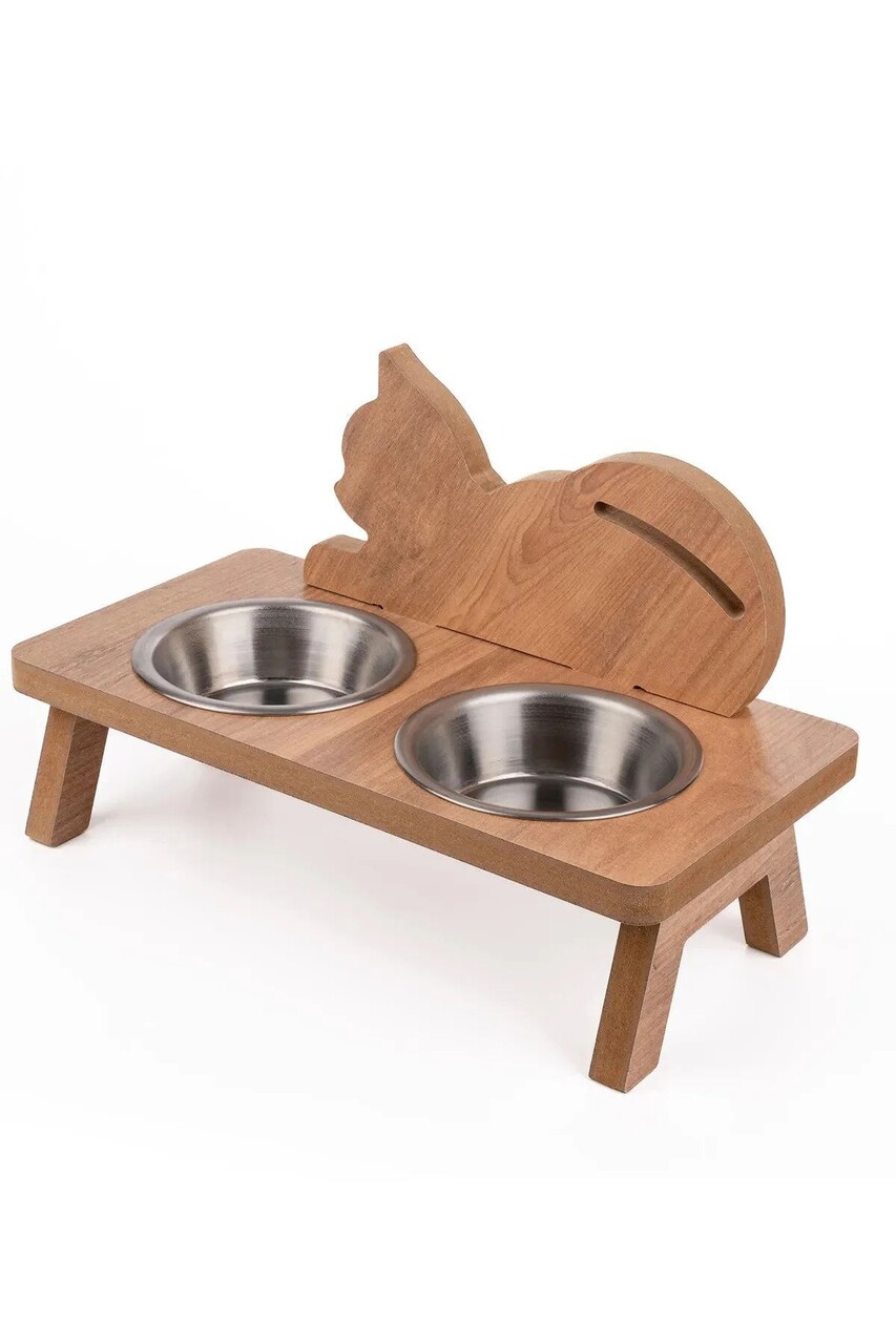 Bol pentru hrana animale de companie, Paws &amp; Whiskers, Apvm13, MDF , Multicolor - imagine 2