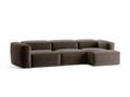 Coltar dreapta 4 locuri, Bergamo, Cosmopolitan Design, 344x152x70 cm, tesatura structurata, cappuccino