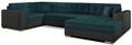 Coltar extensibil dreapta 5 locuri ELTAP, Damario, 338x189x78 cm, lemn/poliester, verde inchis/gri inchis