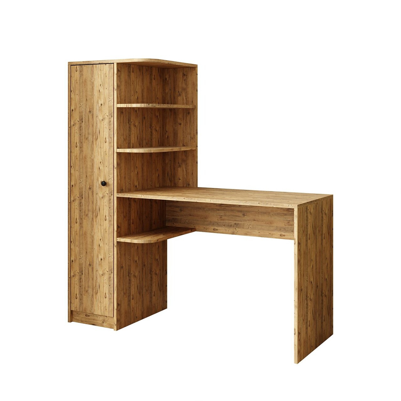 Set birou si biblioteca, Hanah Home, 2078, 143.2x143.2x50 cm, PAL MELAMINAT, Maro — imaginea 5