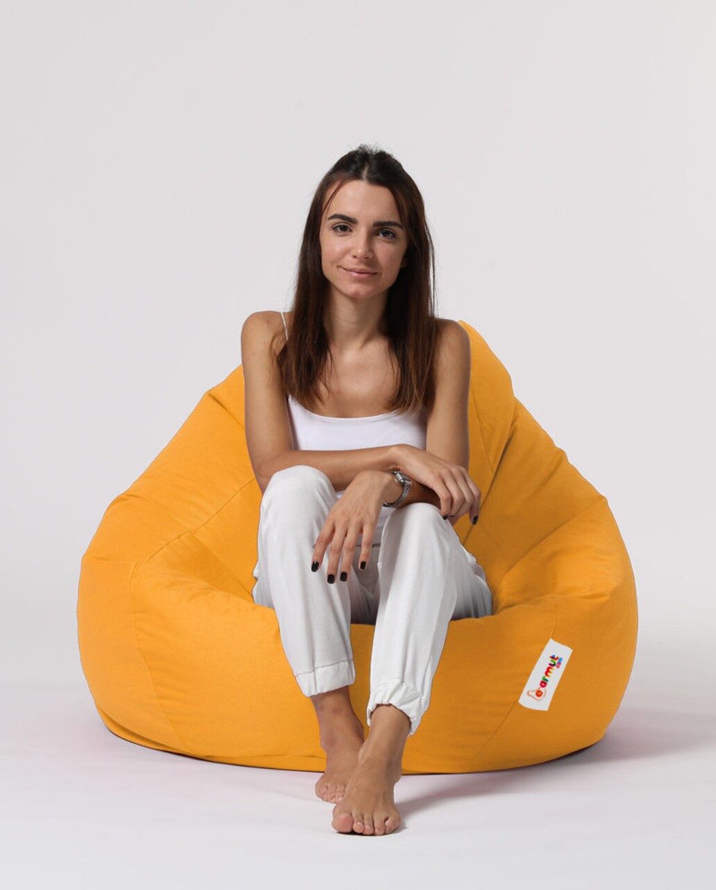 Fotoliu Puf, Bean Bag, Ferndale Premium XXL, 115 X 130 Cm, Poliester Impermeabil, Galben