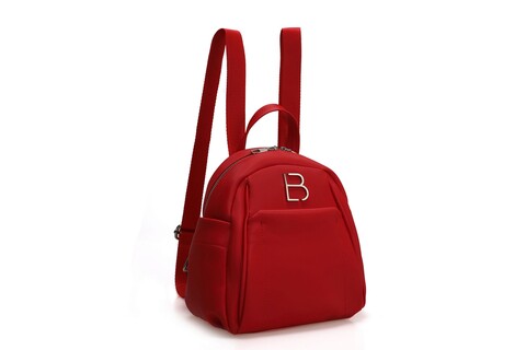 Rucsac, lucky bees, 915 red, piele ecologica, rosu
