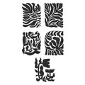 Set de accesorii decorative de perete din metal, RT-NMD-050, Dimensiune: 39 x 30 cm (5 bucăți), Negru