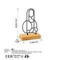 Decoratiune, Mona, 26x8x17 cm, Metal, Lemn/Negru