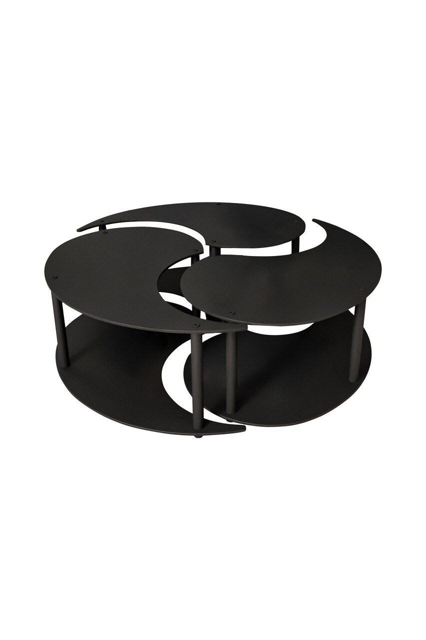 Set masute de cafea, Hanah Home, Yin Yang 3 70, Negru - view 5