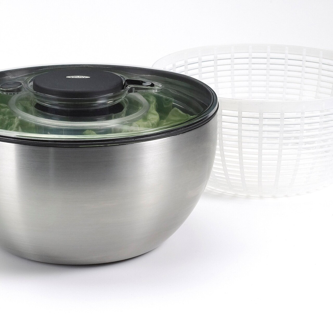 Uscator salata, inox,  26cm/5L, "SteeL" - OXO - imagine 4