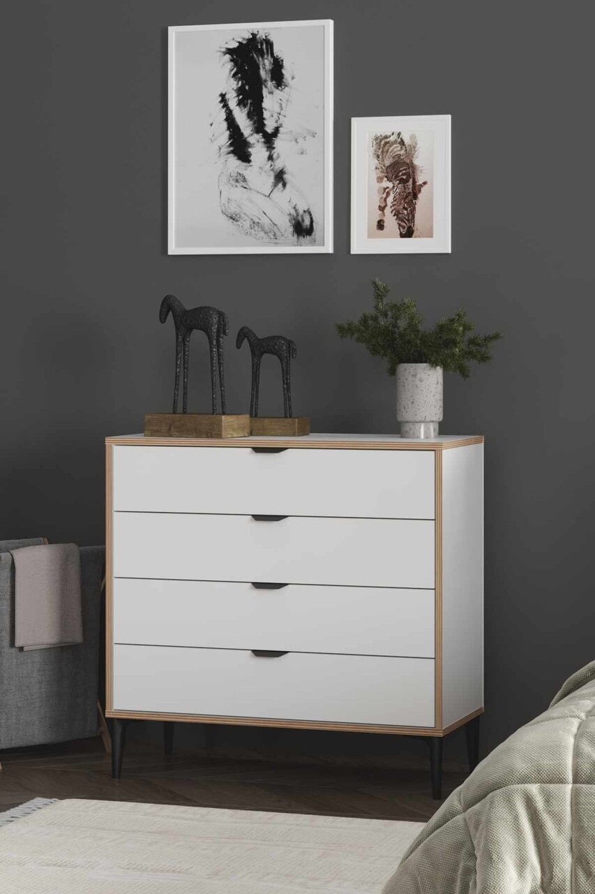 Dulap, Hanah Home, Arden 4, 90x88x40 cm, Alb - imagine 4