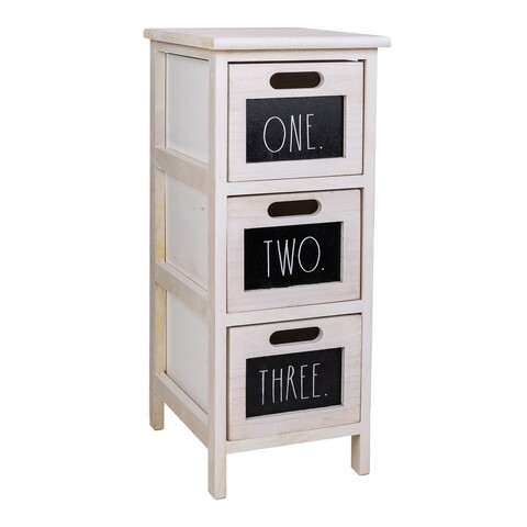 Comoda cu 3 sertare One, Creaciones Meng, 26x32x63 cm, lemn de paulownia