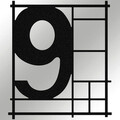 Numar casa pentru poarta/usa Nine, metal, 14 x 16 cm, negru, cifra 9