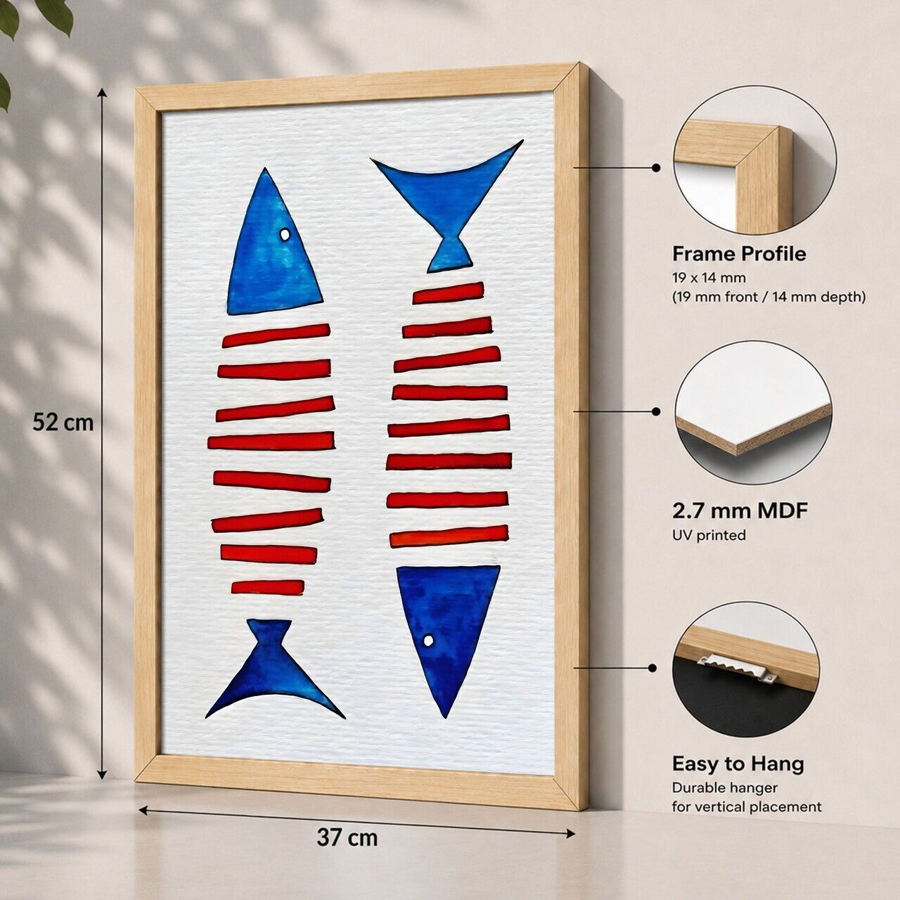 Tablou decorativ, 3752AACT-064, Fundal: 100% MDF (Grosime: 2,7 mm) Vopsire: Imprimare UV, Multicolor — imaginea 2