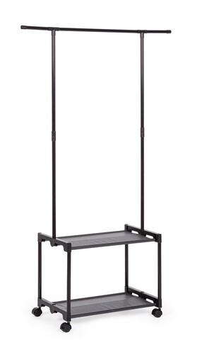 Suport pentru umerase Roald, Bizzotto, 86x35x156 cm, otel/TNT, negru