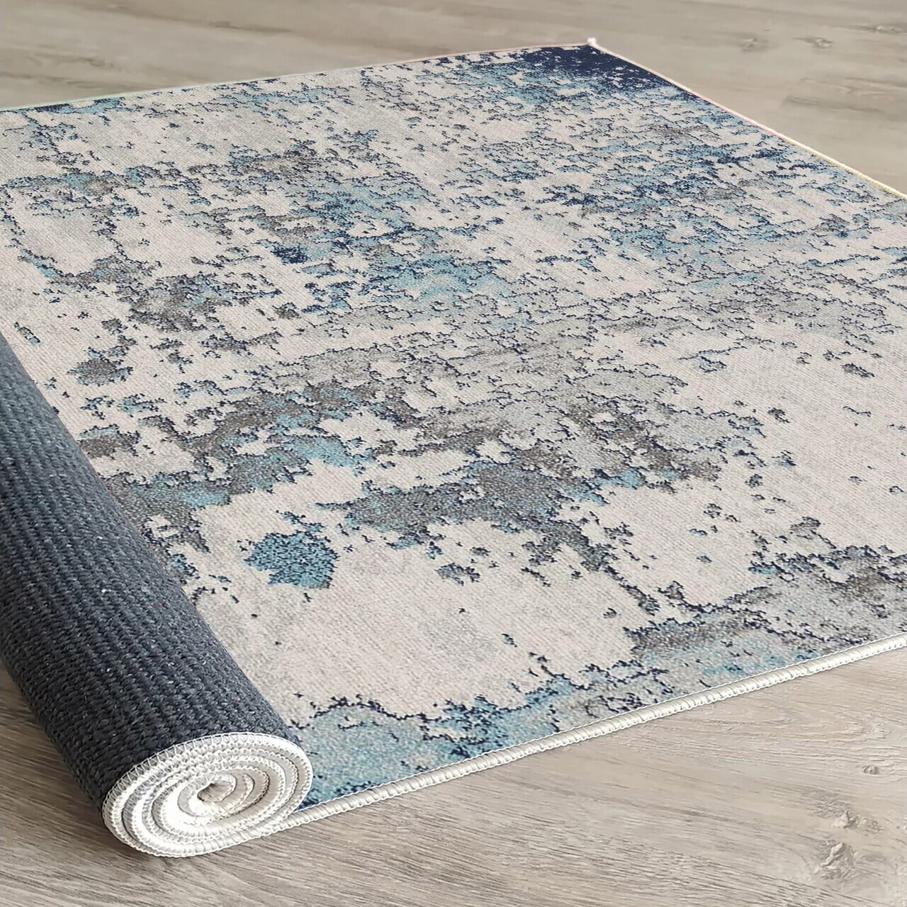 Covor, Woopamuk192, 100x200 cm, Bumbac/Poliester, Albastru - view 3