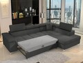 Coltar extensibil dreapta 4 locuri ELTAP, ERI-13, Eridano, 275x202x88 cm, lemn/poliester, gri inchis