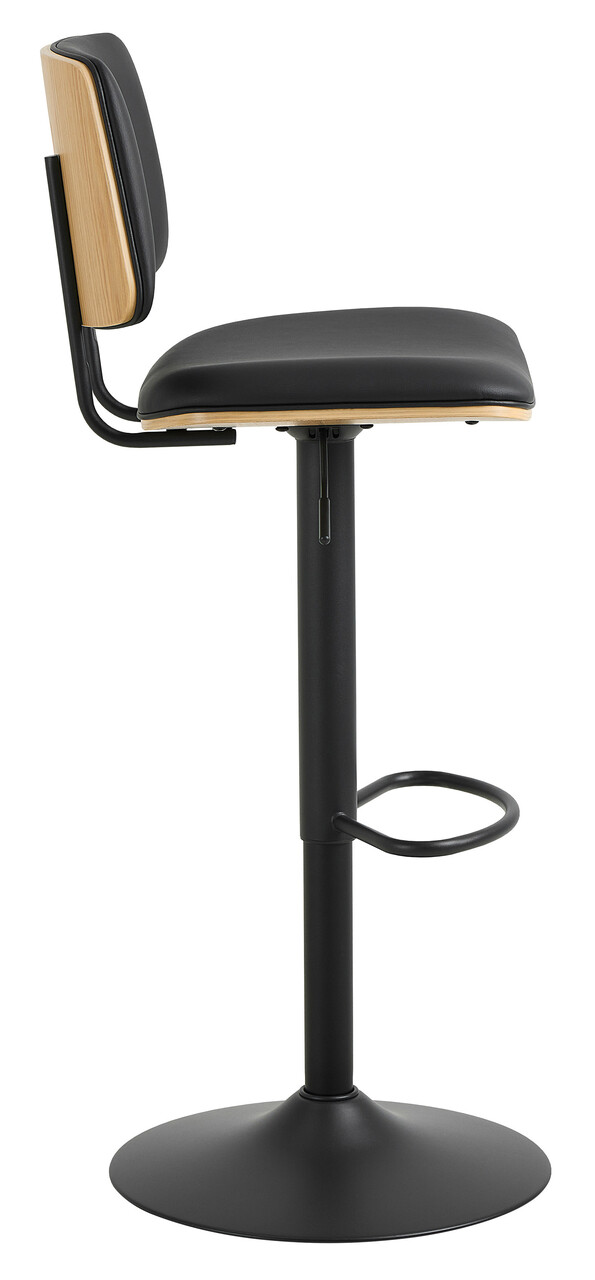 Scaun de bar Owen, Actona, 45.5x50x92.5 cm, rotativ, piele ecologica/otel, negru - view 7