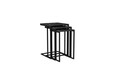 Set masute 3 piese, Puqa Design, Black Mermer, PAL, Negru