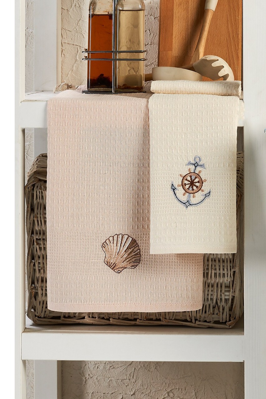 Set prosoape de bucatarie, Eponj Home, Marin, Bumbac, Multicolor