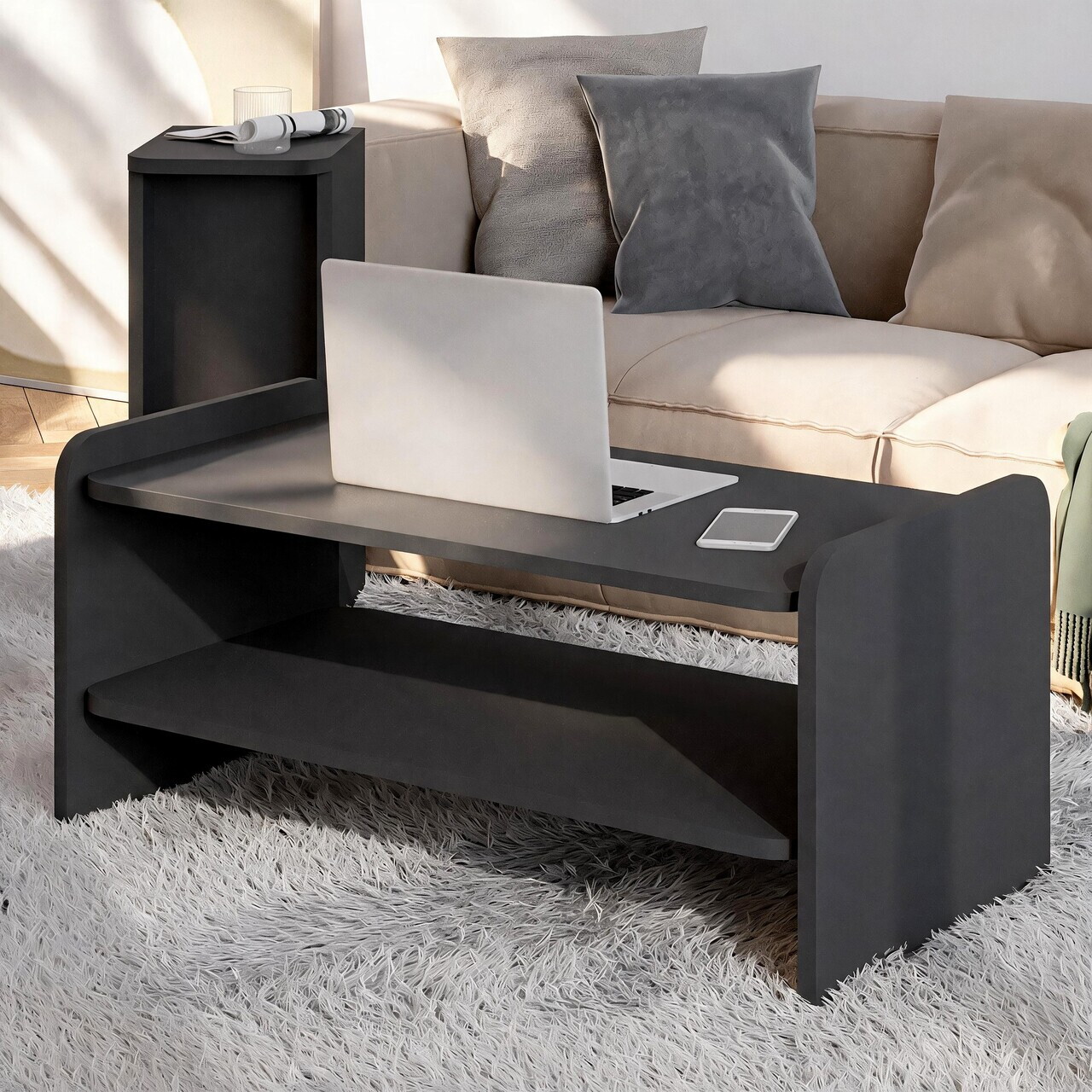 Masuta de cafea, Hanah Home, Amon, Antracit — imaginea 3