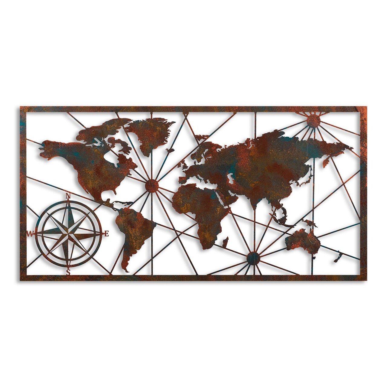Decoratiune de perete, World Map Large, Lățime: 120 cm Înălțime: 60 cm, Multicolor - imagine 6