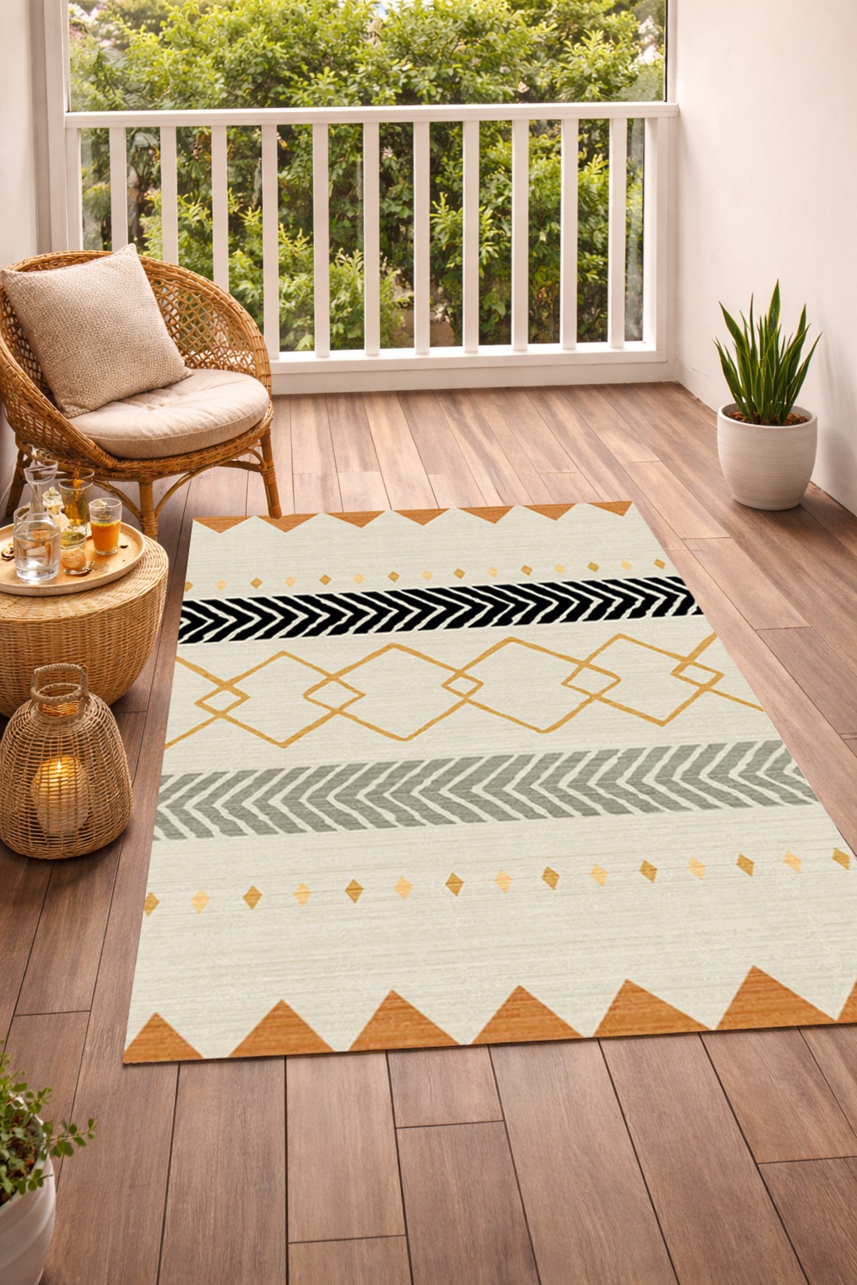 Covor, CLR-0000564-008, 100x200 cm, Poliester, Crem