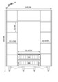 Dulap pentru haine, Rabi, Rb-048, 140x190x52 cm, Alb mat