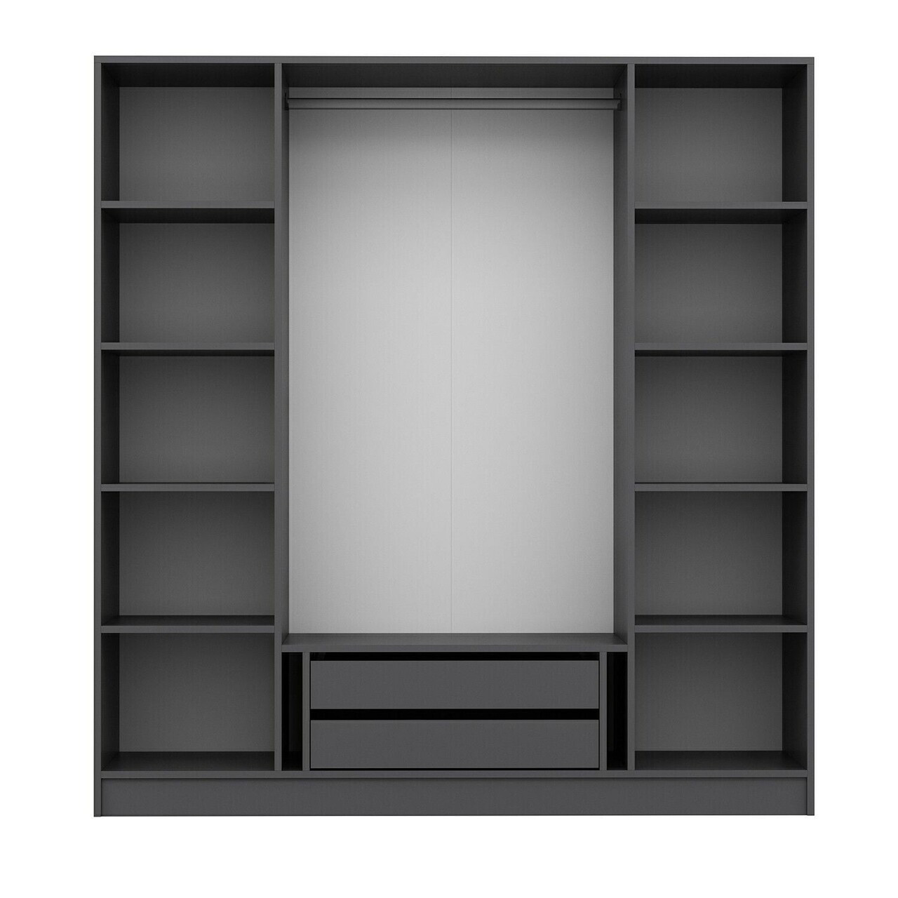 Dulap pentru haine, Hanah Home, Nisa, 180x210x52 cm, Antracit — imaginea 7