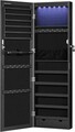 Cabinet pentru bijuterii cu oglinda si fixare usa/perete Songmics, 36.7 x 10 x 120 cm, PAL, negru