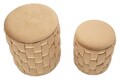 Set 2 taburete cu spatiu depozitare Shanty, Mauro Ferretti, 37x42 cm, 28x35 cm, fier/MDf/poliester, auriu