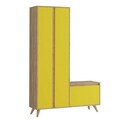 Cuier de perete, Mod Design, UTTA, 120x182x35 cm, Stejar / Galben