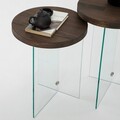 Set masute de cafea, Neostill, Serenity 2, Sticla temperata, Transparent/Nuc