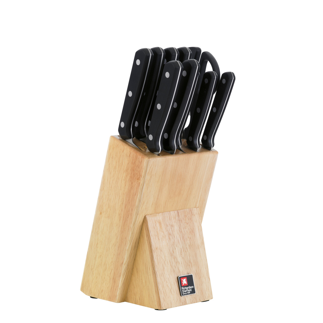 Set 10 cutite si suport Cucina, Richardson Sheffield, 12.5x18.5x36 cm, inox 13/0, negru/natur - imagine 3