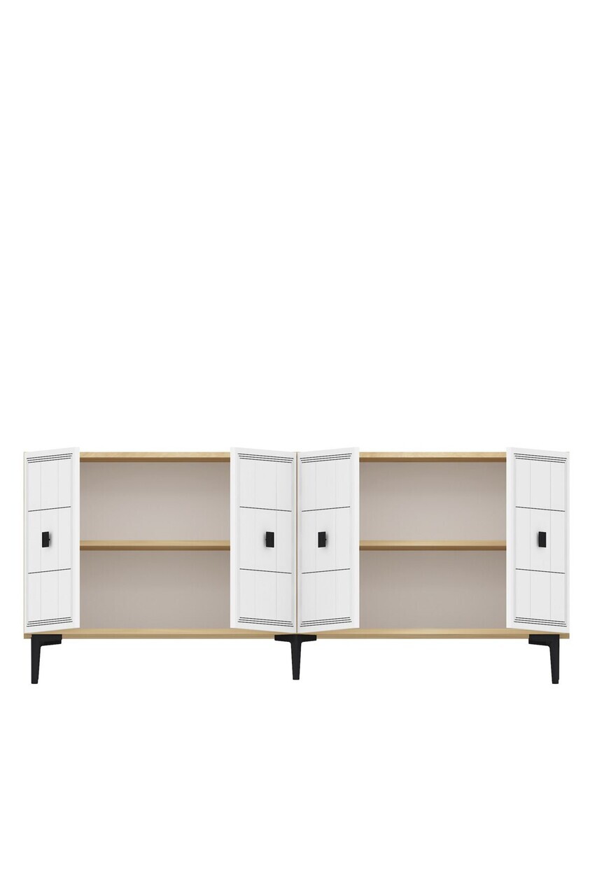 Consola, Hanah Home, Yuka 180, 180x75x32 cm, Stejar Safir / Alb — imaginea 6