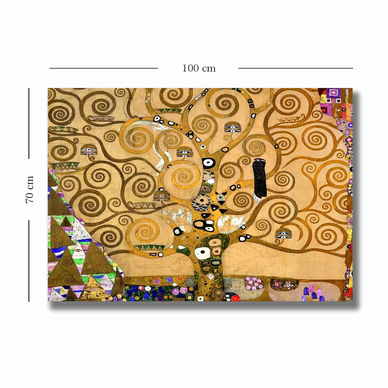 Tablou decorativ, 70100KLIMT003, Canvas, Lemn, Multicolor
