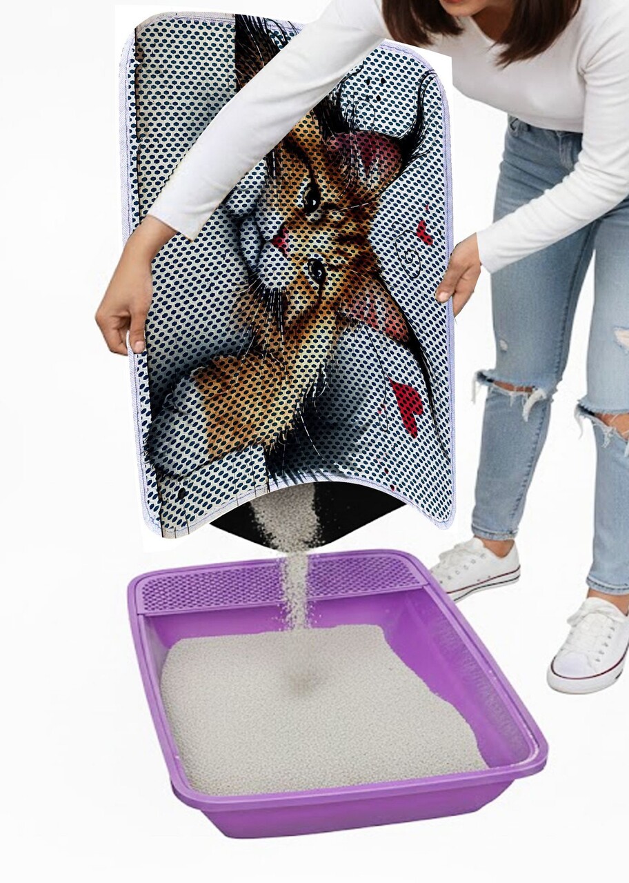 Covoras litiera pentru colectarea granulelor de nisip, Paws &amp; Whiskers, Cat Lıtter Mat 33, Multicolor - view 3