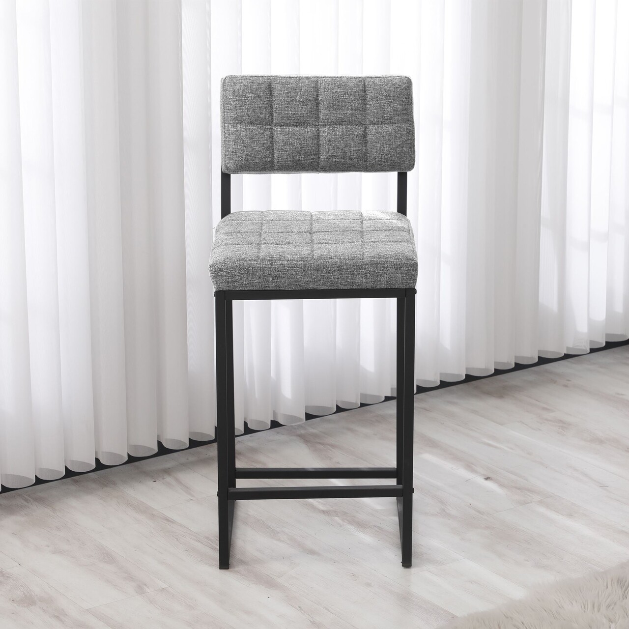 Scaun de bar, Hanah Home, Retro, 40x98x40 cm, Gri - imagine 3