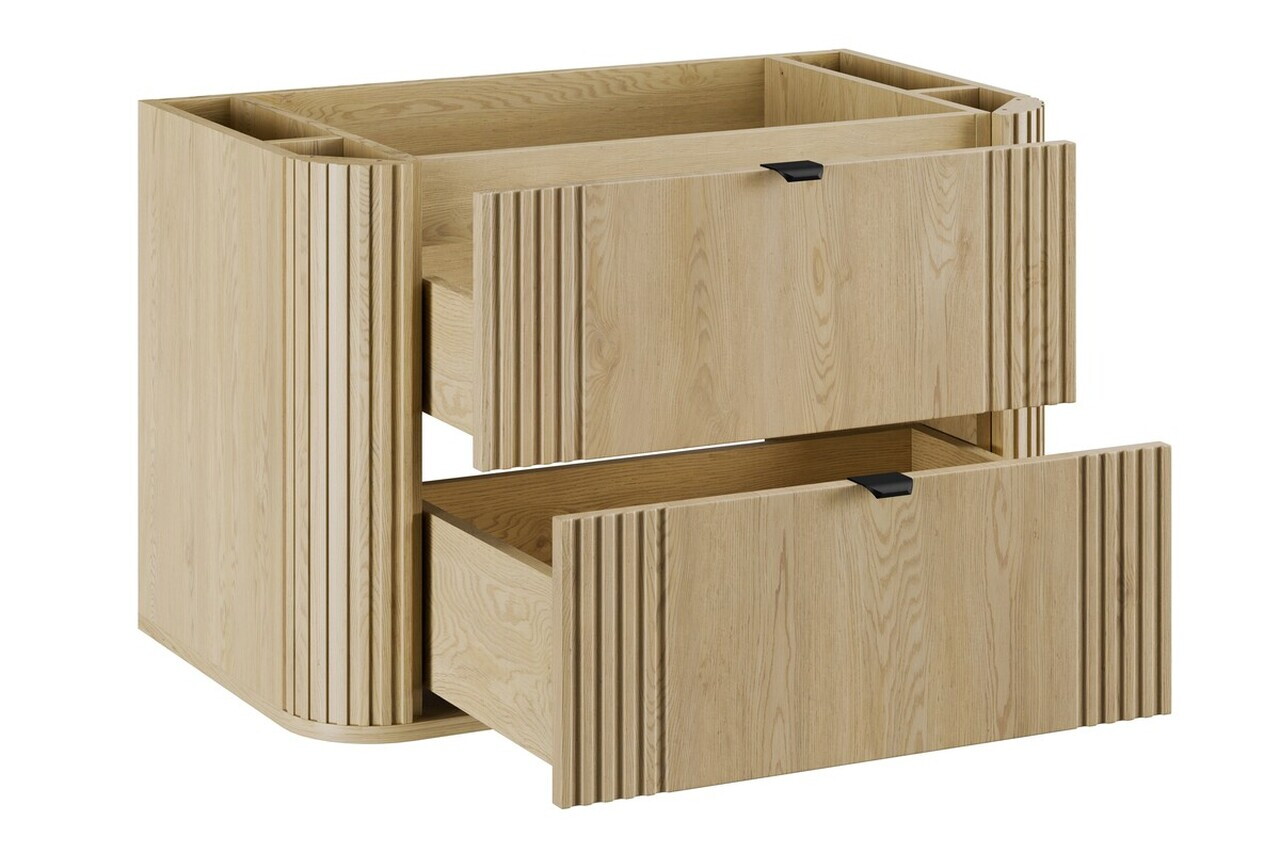 Set mobiler baie, dulap cu lavoar, 80 cm Cloud, Ovalia Cremona, Comad, MDF/PAL laminat, stejar cremona — imaginea 11