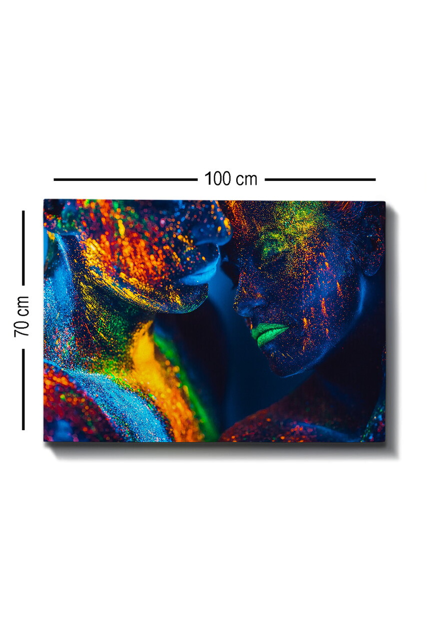 Tablou decorativ, Kanvas Tablo (70 x 100), Canvas, Rama din lemn (grosime 3 cm), Multicolor — imaginea 3