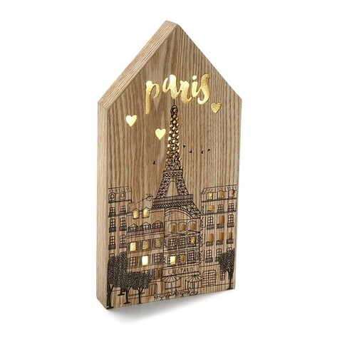 Decoratiune luminoasa Paris, Versa, 17×34 cm, lemn mezoni.ro