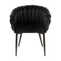 Scaun Prinssi, Homla, 64x54x73 cm, metal/catifea din poliester, negru