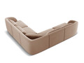 Coltar reversibil 5 locuri, Tulum, Cosmopolitan Design, 255x255x70 cm, catifea, bej