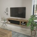 Comoda TV, Zena Home, Ibarra, Stejar negru / Oud