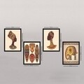 Set 4 tablouri decorative, SET_060, Lulu, 24x29 cm, plastic