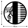 Ceas de perete, Metal Wall Clock 29, Metal, Dimensiune: 48 x 48 cm, Negru
