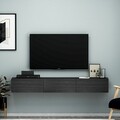 Comoda TV, Inarch, Terra, 180x26x31 cm, PAL, Negru