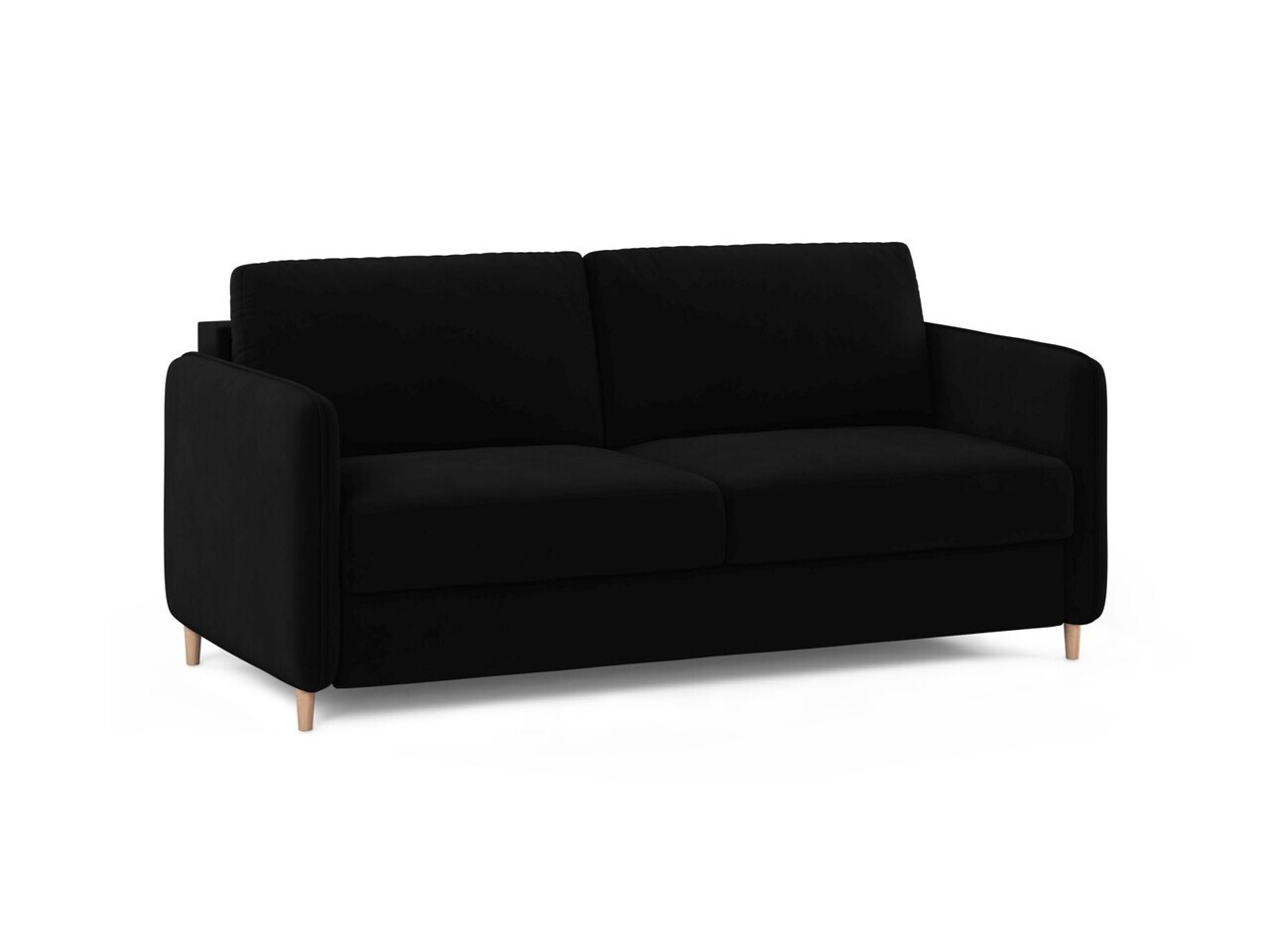 Canapea extensibila 3 locuri, Simo, Micadoni Home, 184x102x95 cm, catifea, negru — imaginea 6