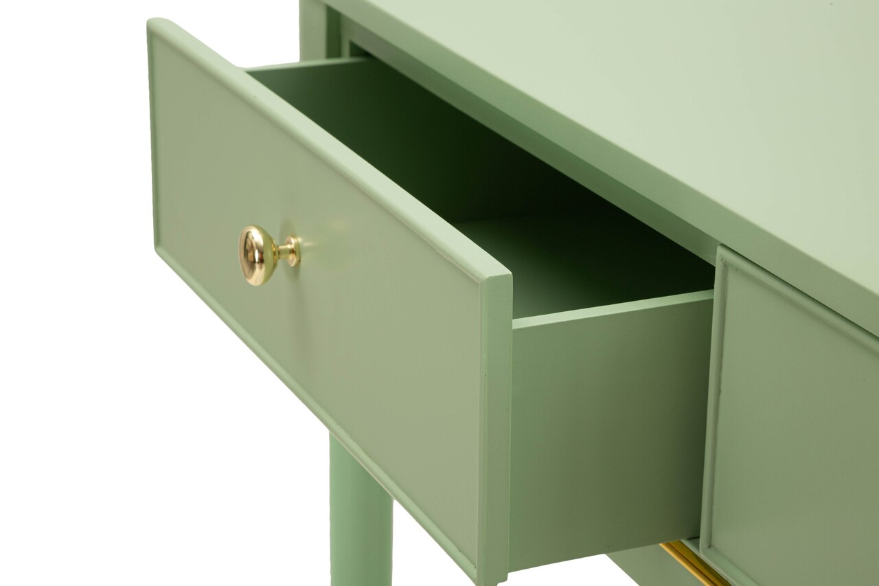 Consola, Mauro Ferretti, Camille, 101x37x78 cm, lemn de pin, verde/auriu - view 5