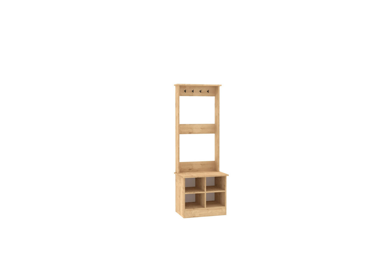 Cuier de perete, Puqa Design, Fasitano, 64x175x43 cm, PAL, Maro - 2 | YEO