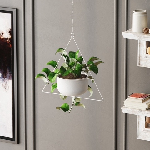 Ghiveci, Harpusta, 35x40x17 cm, Metal, Alb