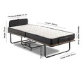 Pat pliabil pentru o persoana Katlanir XL, Niron, 204x90x74 cm, alb/negru