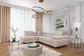 Coltar extensibil stanga 4 locuri, ELTAP, Anton, 272x203x85 cm, lemn/poliester, bej deschis